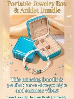 Portable Jewelry Box & Ankle Bracelet Bundle